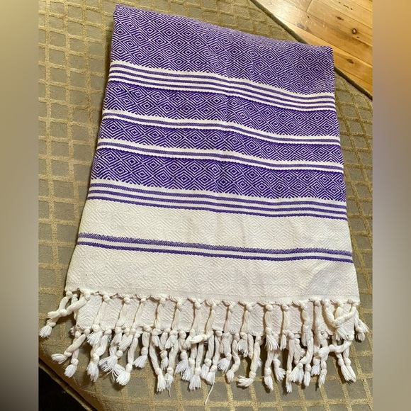 🔥DEMMEX Organic Cotton & Dye Prewashed XL Diamond Weave Turkish Towel🔥 NWOT - Picture 1 of 7